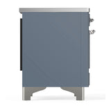 ILVE Majestic III 40-Inch Induction Range with 6 Induction Elements and Triple Glass Door Electric Oven in Blue Grey with Chrome Trim (UMDIB40NR3BGC)