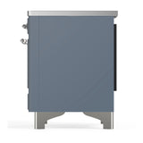 ILVE Majestic III 40-Inch Induction Range with 6 Induction Elements and Triple Glass Door Electric Oven in Blue Grey with Chrome Trim (UMDIB40NR3BGC)