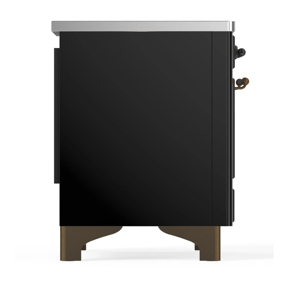 ILVE Majestic III 40-Inch Induction Range with 6 Induction Elements and Triple Glass Door Electric Oven in Glossy Black with Burnished Trim (UMDIB40NR3BKB)