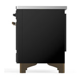 ILVE Majestic III 40-Inch Induction Range with 6 Induction Elements and Triple Glass Door Electric Oven in Glossy Black with Burnished Trim (UMDIB40NR3BKB)