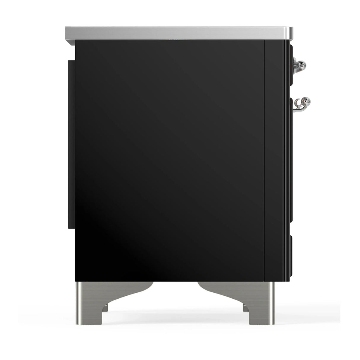 ILVE Majestic III 40-Inch Induction Range with 6 Induction Elements and Triple Glass Door Electric Oven in Glossy Black with Chrome Trim (UMDIB40NR3BKC)