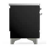 ILVE Majestic III 40-Inch Induction Range with 6 Induction Elements and Triple Glass Door Electric Oven in Glossy Black with Chrome Trim (UMDIB40NR3BKC)