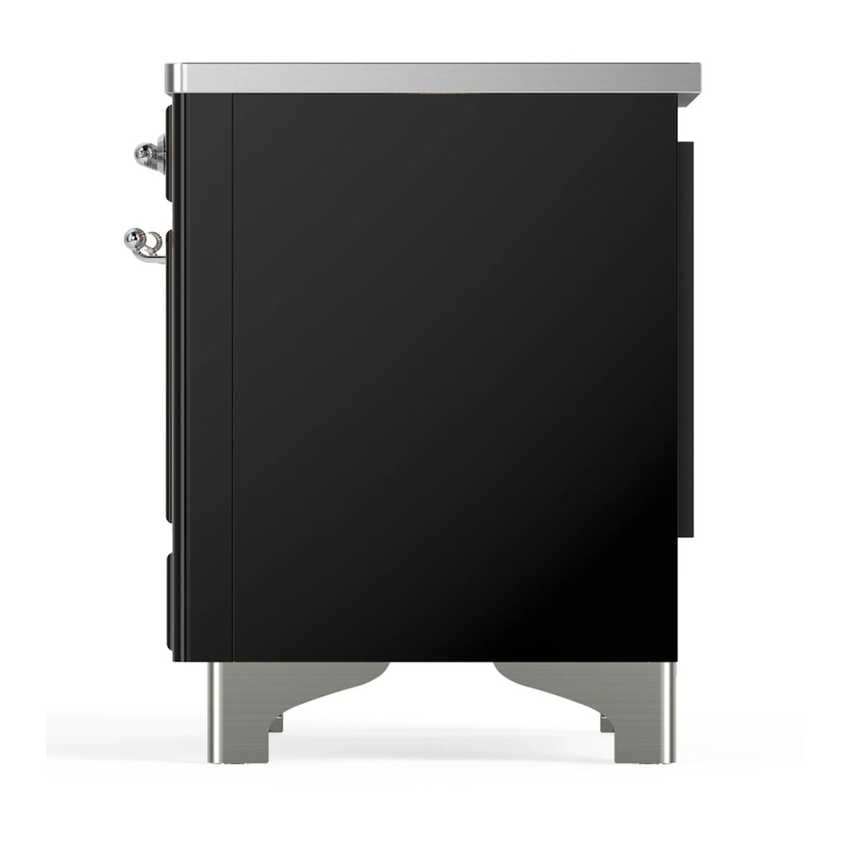 ILVE Majestic III 40-Inch Induction Range with 6 Induction Elements and Triple Glass Door Electric Oven in Glossy Black with Chrome Trim (UMDIB40NR3BKC)