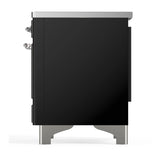 ILVE Majestic III 40-Inch Induction Range with 6 Induction Elements and Triple Glass Door Electric Oven in Glossy Black with Chrome Trim (UMDIB40NR3BKC)