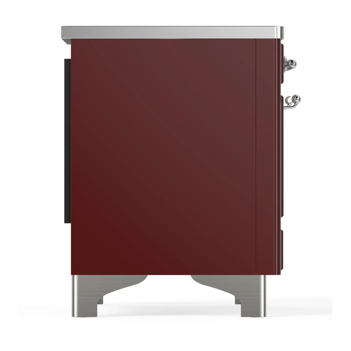 ILVE Majestic III 40-Inch Induction Range with 6 Induction Elements and Triple Glass Door Electric Oven in Burgundy with Chrome Trim (UMDIB40NR3BUC)