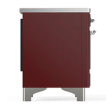 ILVE Majestic III 40-Inch Induction Range with 6 Induction Elements and Triple Glass Door Electric Oven in Burgundy with Chrome Trim (UMDIB40NR3BUC)