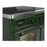 ILVE Majestic III 40-Inch Induction Range with 6 Induction Elements and Triple Glass Door Electric Oven in Emerald Green with Burnished Trim (UMDIB40NR3EGB)