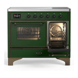 ILVE Majestic III 40-Inch Induction Range with 6 Induction Elements and Triple Glass Door Electric Oven in Emerald Green with Burnished Trim (UMDIB40NR3EGB)