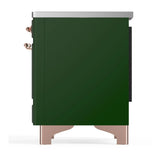 ILVE Majestic III 40-Inch Induction Range with 6 Induction Elements and Triple Glass Door Electric Oven in Emerald Green with Copper Trim (UMDIB40NR3EGP)