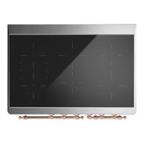 ILVE Majestic III 40-Inch Induction Range with 6 Induction Elements and Triple Glass Door Electric Oven in Emerald Green with Copper Trim (UMDIB40NR3EGP)