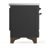 ILVE Majestic III 40-Inch Induction Range with 6 Induction Elements and Triple Glass Door Electric Oven in Matte Graphite with Burnished Trim (UMDIB40NR3MGB)