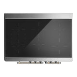 ILVE Majestic III 40-Inch Induction Range with 6 Induction Elements and Triple Glass Door Electric Oven in Matte Graphite with Burnished Trim (UMDIB40NR3MGB)