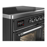 ILVE Majestic III 40-Inch Induction Range with 6 Induction Elements and Triple Glass Door Electric Oven in Matte Graphite with Chrome Trim (UMDIB40NR3MGC)