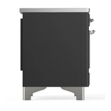ILVE Majestic III 40-Inch Induction Range with 6 Induction Elements and Triple Glass Door Electric Oven in Matte Graphite with Chrome Trim (UMDIB40NR3MGC)
