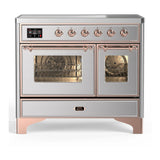 ILVE Majestic III 40-Inch Induction Range with 6 Induction Elements and Triple Glass Door Electric Oven in Stainless Steel with Copper Trim (UMDIB40NR3SSP)