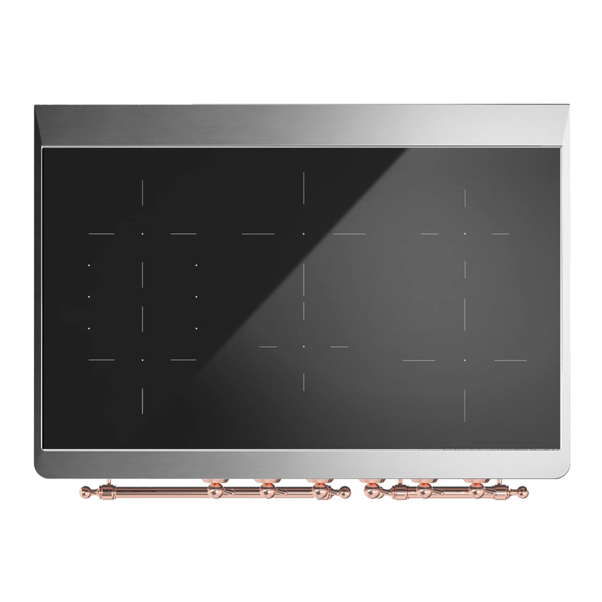ILVE Majestic III 40-Inch Induction Range with 6 Induction Elements and Triple Glass Door Electric Oven in Stainless Steel with Copper Trim (UMDIB40NR3SSP)