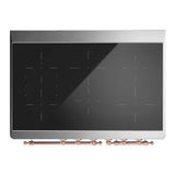 ILVE Majestic III 40-Inch Induction Range with 6 Induction Elements and Triple Glass Door Electric Oven in Stainless Steel with Copper Trim (UMDIB40NR3SSP)