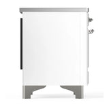 ILVE Majestic III 40-Inch Induction Range with 6 Induction Elements and Triple Glass Door Electric Oven in White with Chrome Trim (UMDIB40NR3WHC)