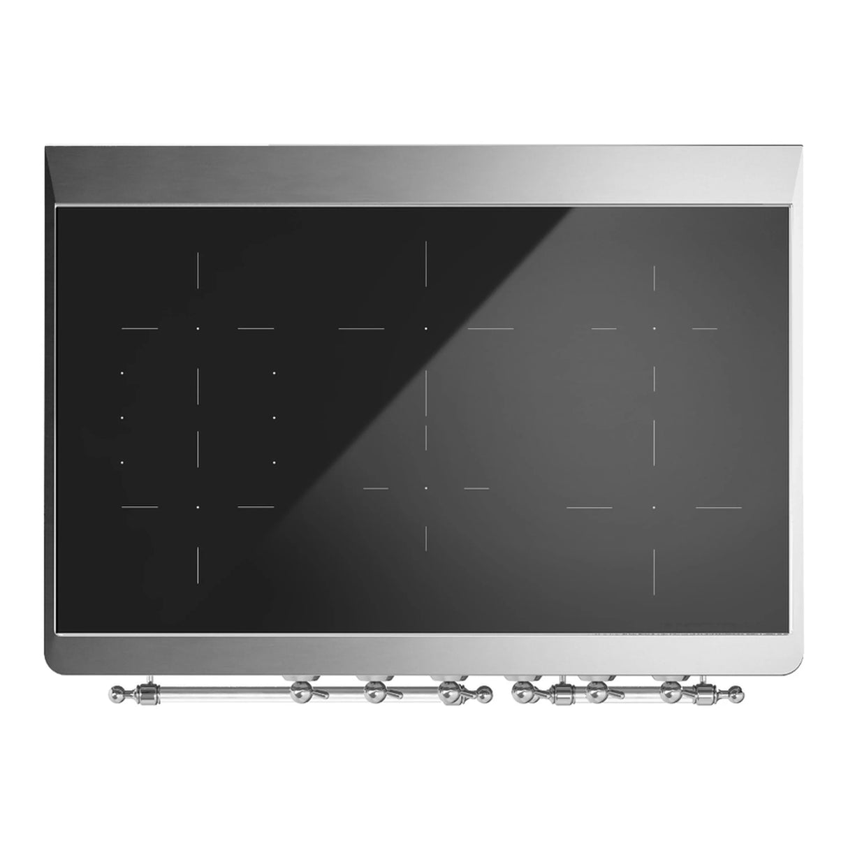 ILVE Majestic III 40-Inch Induction Range with 6 Induction Elements and Triple Glass Door Electric Oven in White with Chrome Trim (UMDIB40NR3WHC)