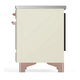 ILVE Majestic III 40-Inch Induction Range with 6 Induction Elements and Solid Door Electric Oven in Antique White with Copper Trim (UMDIB40QNR3AWP)
