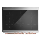 ILVE Majestic III 40-Inch Induction Range with 6 Induction Elements and Solid Door Electric Oven in Glossy Black with Copper Trim (UMDIB40QNR3BKP)