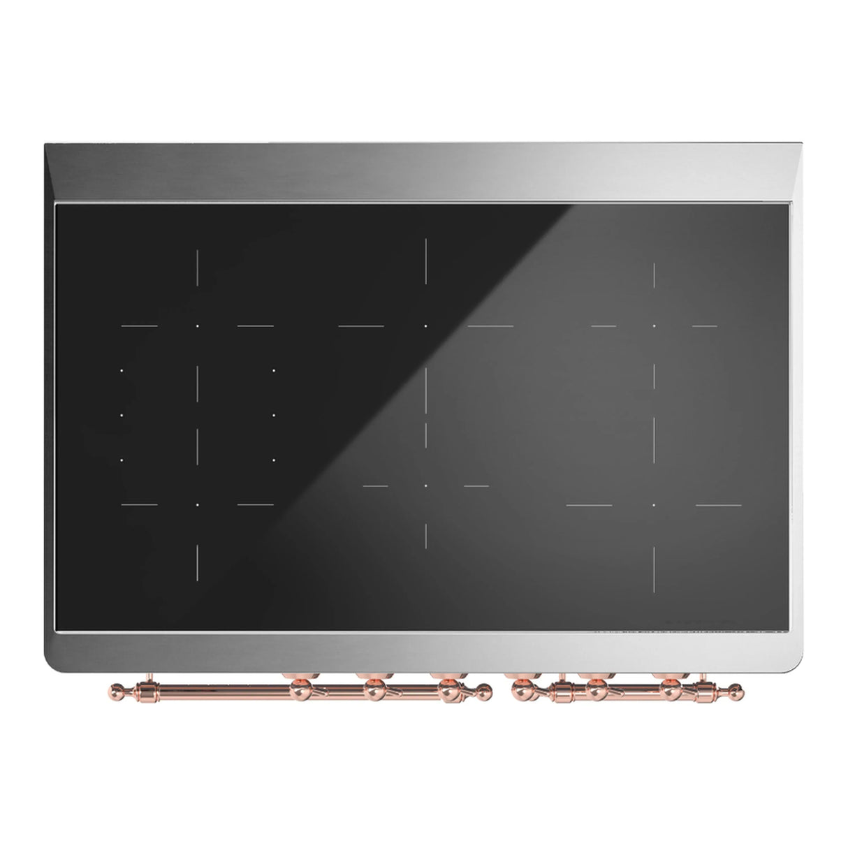 ILVE Majestic III 40-Inch Induction Range with 6 Induction Elements and Solid Door Electric Oven in Burgundy with Copper Trim (UMDIB40QNR3BUP)