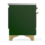 ILVE Majestic III 40-Inch Induction Range with 6 Induction Elements and Solid Door Electric Oven in Emerald Green with Brass Trim (UMDIB40QNR3EGG)