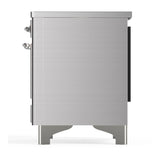 ILVE Majestic III 40-Inch Induction Range with 6 Induction Elements and Solid Door Electric Oven in Stainless Steel with Chrome Trim (UMDIB40QNR3SSC)