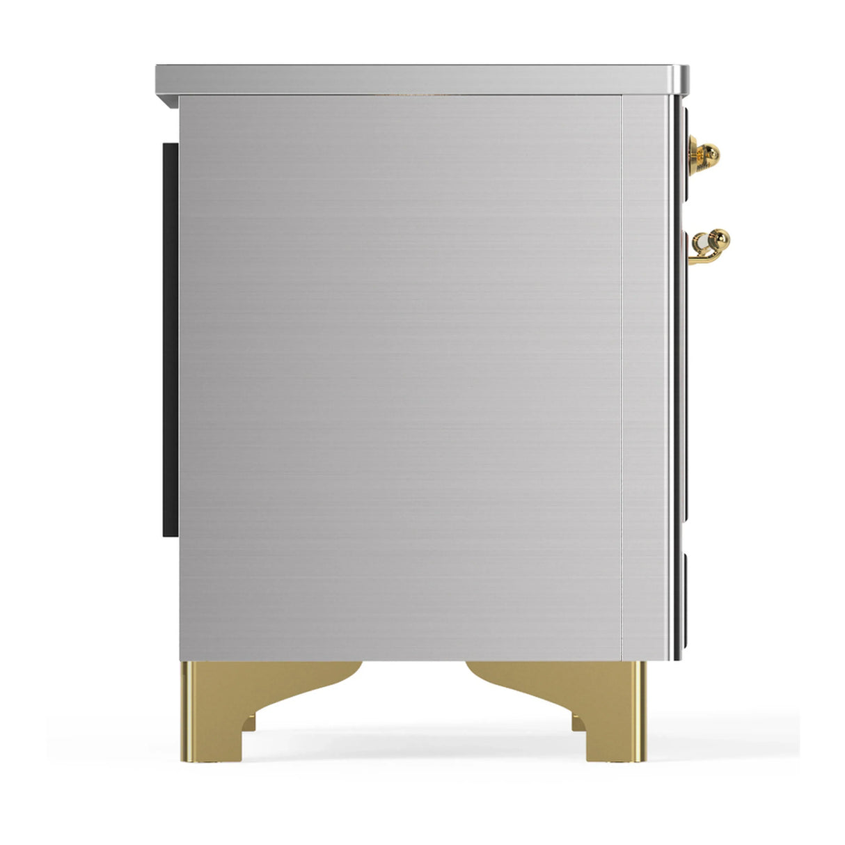 ILVE Majestic III 40-Inch Induction Range with 6 Induction Elements and Solid Door Electric Oven in Stainless Steel with Brass Trim (UMDIB40QNR3SSG)
