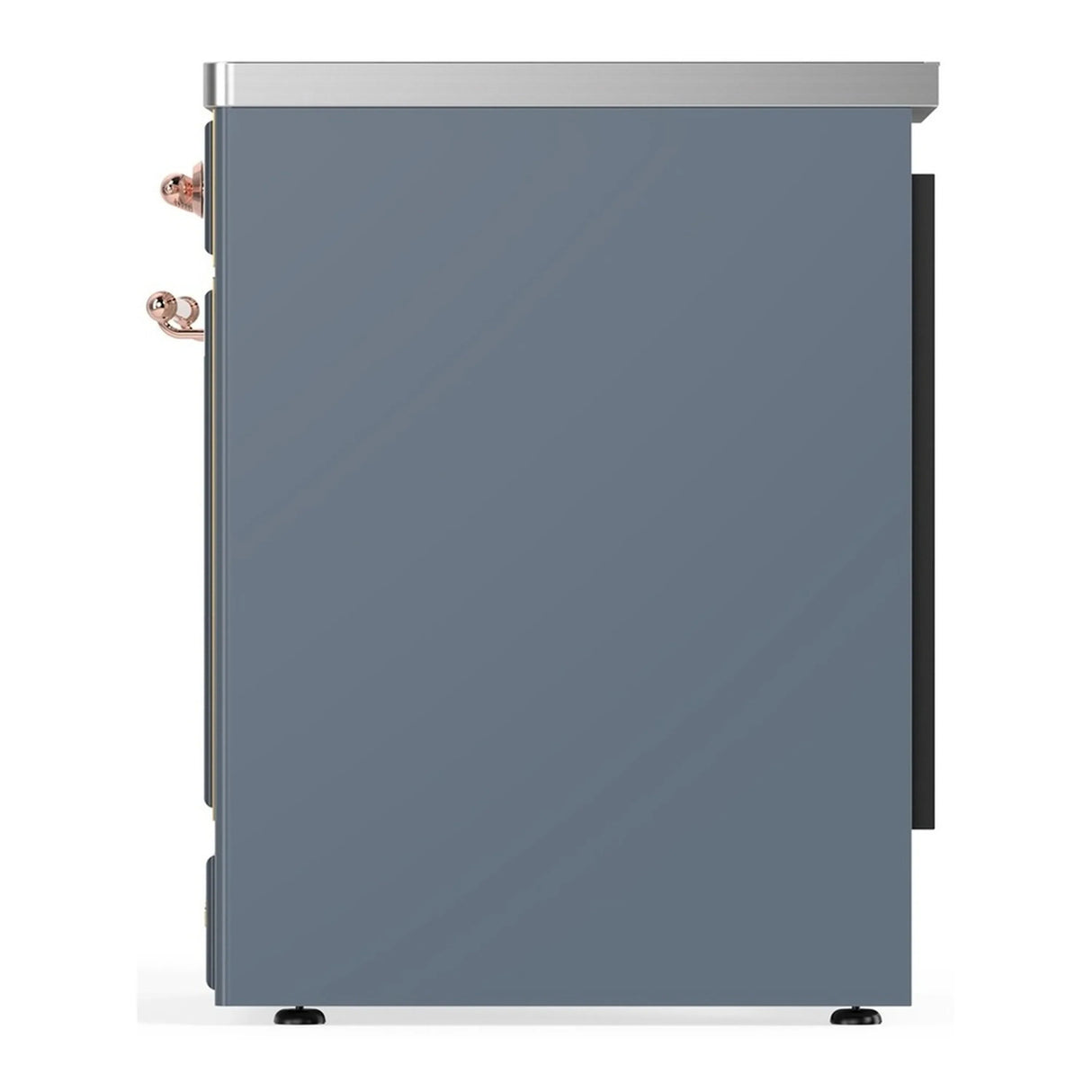 ILVE Majestic III 30-Inch Induction Range with 4 Induction Elements and Triple Glass Door Electric Oven in Blue Grey with Copper Trim (UMIB30NR3BGP)