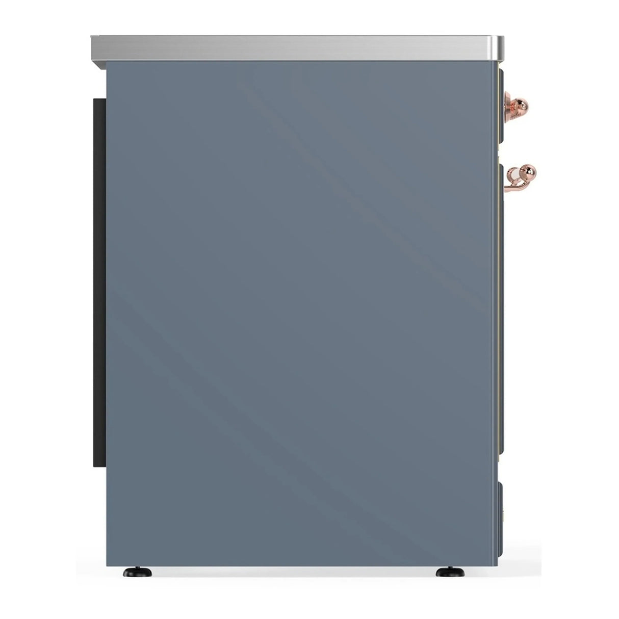 ILVE Majestic III 30-Inch Induction Range with 4 Induction Elements and Triple Glass Door Electric Oven in Blue Grey with Copper Trim (UMIB30NR3BGP)