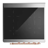ILVE Majestic III 30-Inch Induction Range with 4 Induction Elements and Triple Glass Door Electric Oven in Blue Grey with Copper Trim (UMIB30NR3BGP)