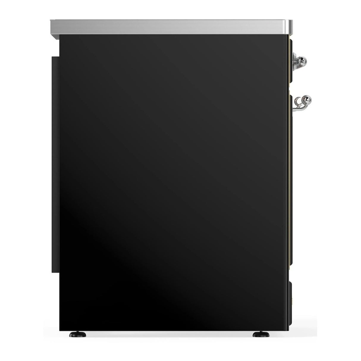 ILVE Majestic III 30-Inch Induction Range with 4 Induction Elements and Triple Glass Door Electric Oven in Glossy Black with Chrome Trim (UMIB30NR3BKC)