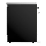 ILVE Majestic III 30-Inch Induction Range with 4 Induction Elements and Triple Glass Door Electric Oven in Glossy Black with Chrome Trim (UMIB30NR3BKC)