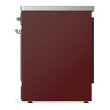 ILVE Majestic III 30-Inch Induction Range with 4 Induction Elements and Triple Glass Door Electric Oven in Burgundy with Chrome Trim (UMIB30NR3BUC)