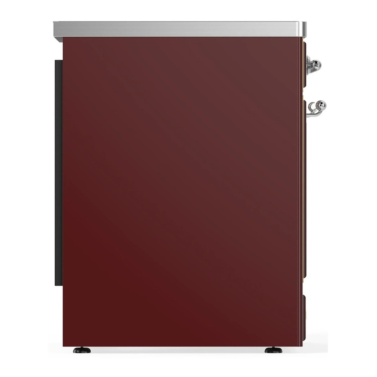 ILVE Majestic III 30-Inch Induction Range with 4 Induction Elements and Triple Glass Door Electric Oven in Burgundy with Chrome Trim (UMIB30NR3BUC)