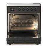 ILVE Majestic III 30-Inch Induction Range with 4 Induction Elements and Triple Glass Door Electric Oven in Matte Graphite with Burnished Trim (UMIB30NR3MGB)