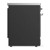 ILVE Majestic III 30-Inch Induction Range with 4 Induction Elements and Triple Glass Door Electric Oven in Matte Graphite with Chrome Trim (UMIB30NR3MGC)