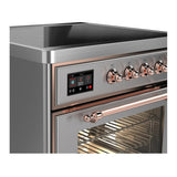 ILVE Majestic III 30-Inch Induction Range with 4 Induction Elements and Triple Glass Door Electric Oven in Stainless Steel with Copper Trim (UMIB30NR3SSP)