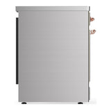 ILVE Majestic III 30-Inch Induction Range with 4 Induction Elements and Triple Glass Door Electric Oven in Stainless Steel with Copper Trim (UMIB30NR3SSP)