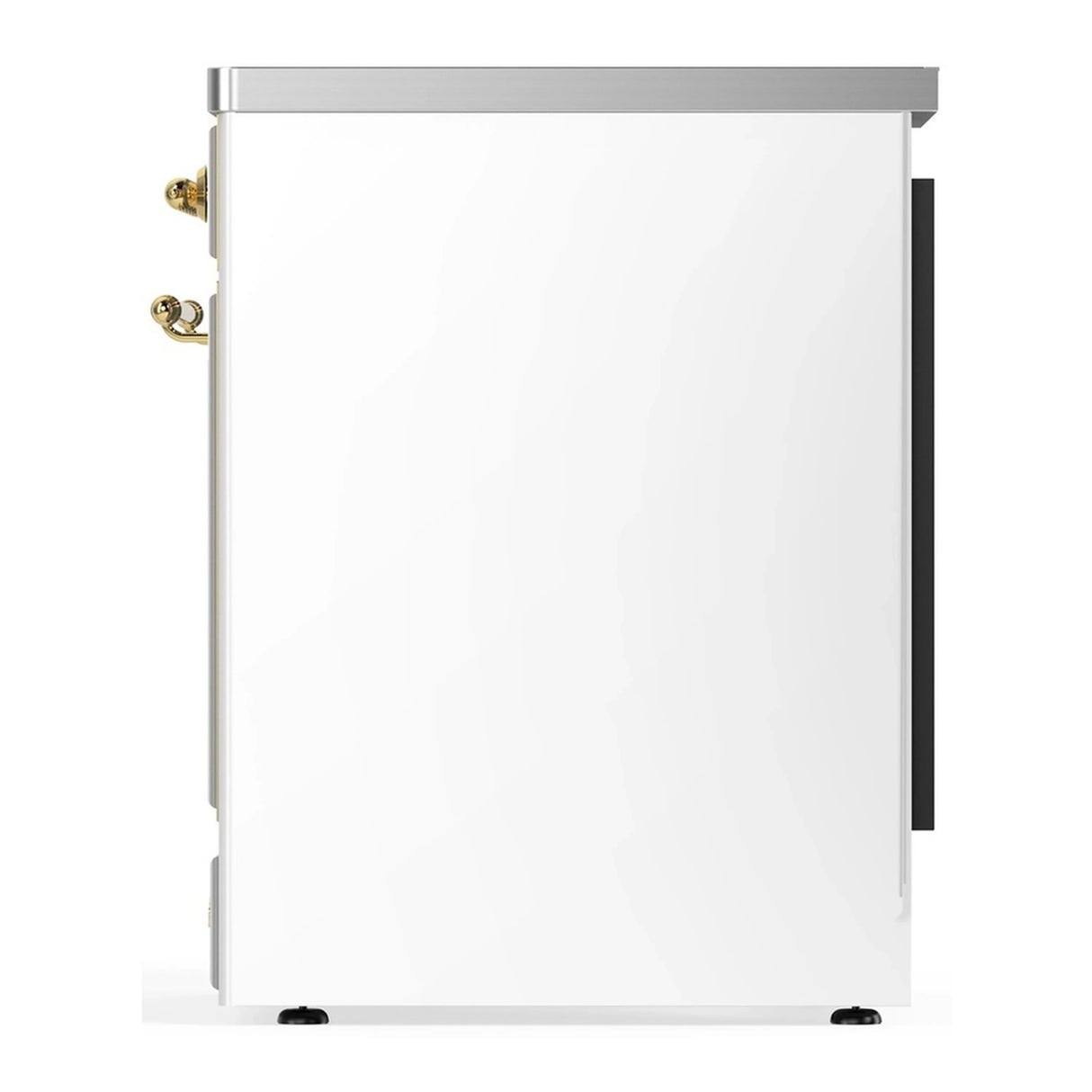 ILVE Majestic III 30-Inch Induction Range with 4 Induction Elements and Triple Glass Door Electric Oven in White with Brass Trim (UMIB30NR3WHG)