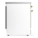 ILVE Majestic III 30-Inch Induction Range with 4 Induction Elements and Triple Glass Door Electric Oven in White with Brass Trim (UMIB30NR3WHG)