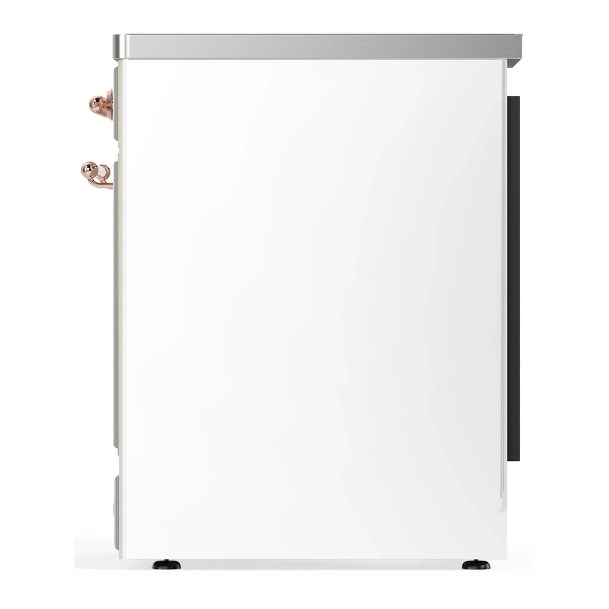 ILVE Majestic III 30-Inch Induction Range with 4 Induction Elements and Triple Glass Door Electric Oven in White with Copper Trim (UMIB30NR3WHP)