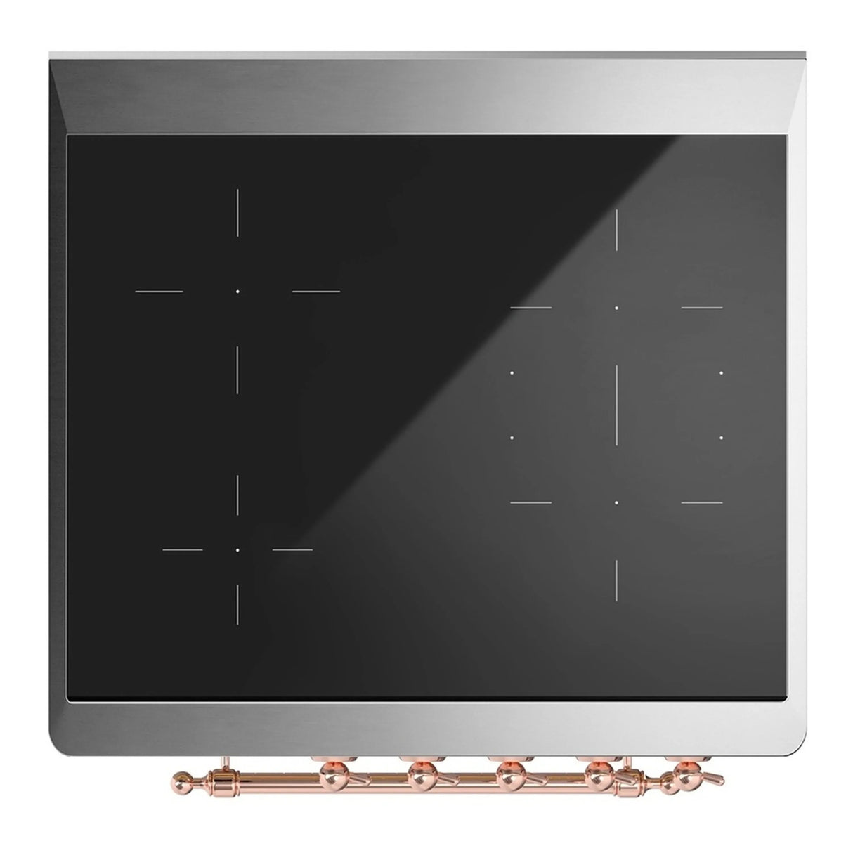 ILVE Majestic III 30-Inch Induction Range with 4 Induction Elements and Solid Door Electric Oven in Antique White with Copper Trim (UMIB30QNR3AWP)