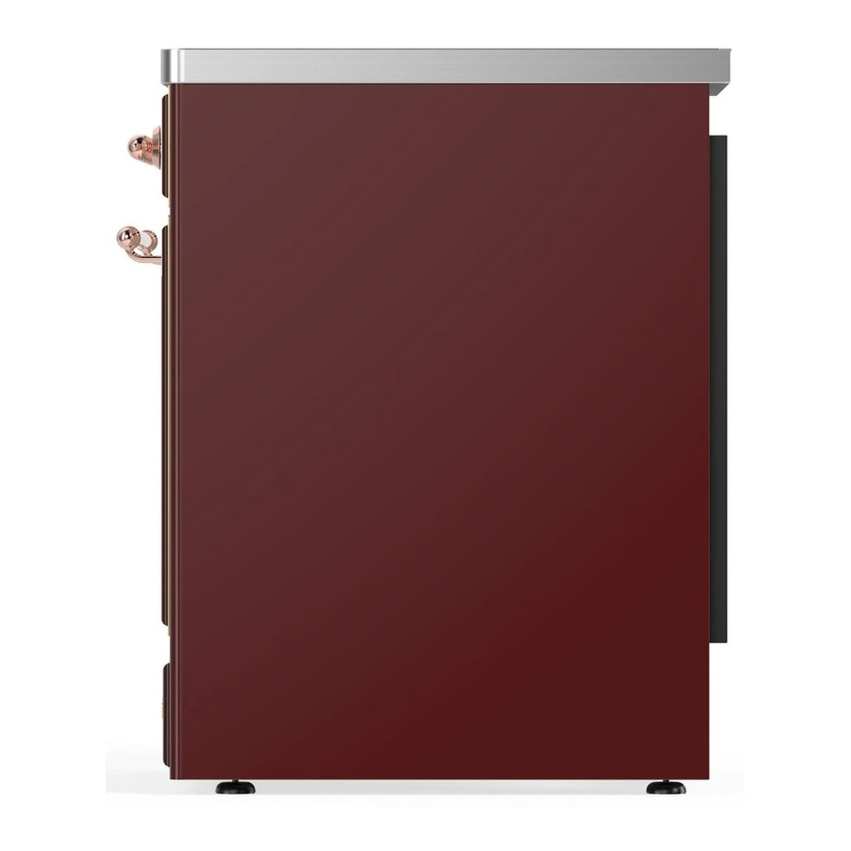 ILVE Majestic III 30-Inch Induction Range with 4 Induction Elements and Solid Door Electric Oven in Burgundy with Copper Trim (UMIB30QNR3BUP)