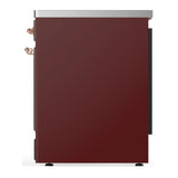 ILVE Majestic III 30-Inch Induction Range with 4 Induction Elements and Solid Door Electric Oven in Burgundy with Copper Trim (UMIB30QNR3BUP)