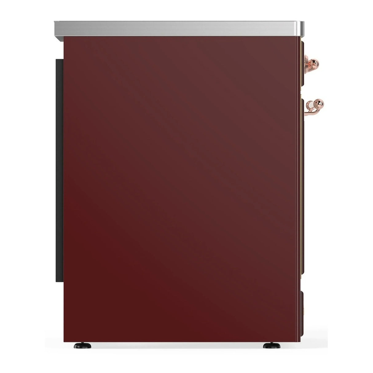 ILVE Majestic III 30-Inch Induction Range with 4 Induction Elements and Solid Door Electric Oven in Burgundy with Copper Trim (UMIB30QNR3BUP)