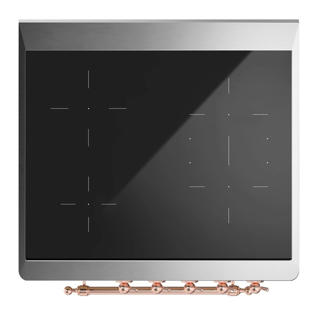 ILVE Majestic III 30-Inch Induction Range with 4 Induction Elements and Solid Door Electric Oven in Burgundy with Copper Trim (UMIB30QNR3BUP)