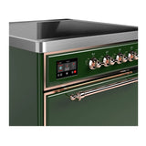 ILVE Majestic III 30-Inch Induction Range with 4 Induction Elements and Solid Door Electric Oven in Emerald Green with Copper Trim (UMIB30QNR3EGP)