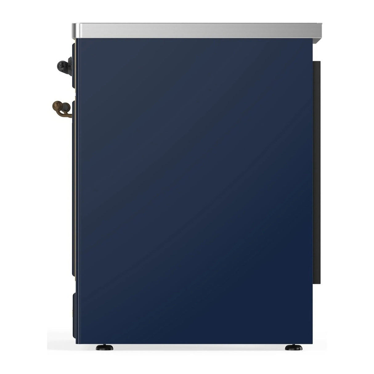 ILVE Majestic III 30-Inch Induction Range with 4 Induction Elements and Solid Door Electric Oven in Mightnight Blue with Burnished Trim (UMIB30QNR3MBB)